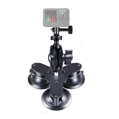 Triangle Suction Cup Mount For Gopro With Tripod Adapter And Phone Clamp-1915196495469088769