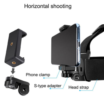 Adjustable Head Strap With Phone Clamp For Gopro And Action Cameras-1915196676335865859