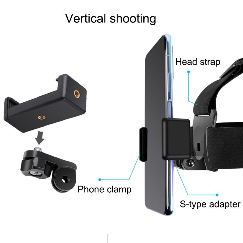 Adjustable Head Strap With Phone Clamp For Gopro And Action Cameras-1915196676335865860