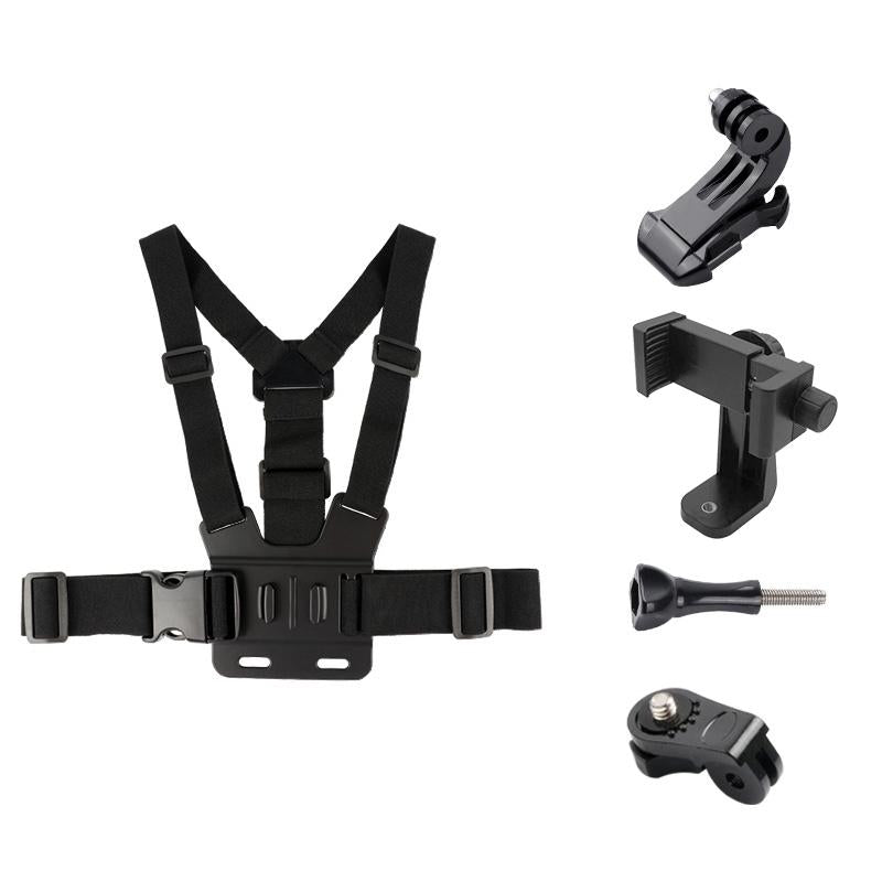 Adjustable Body Mount Belt With Phone Clamp For Action Cameras And Smartphones-1915196702751592455
