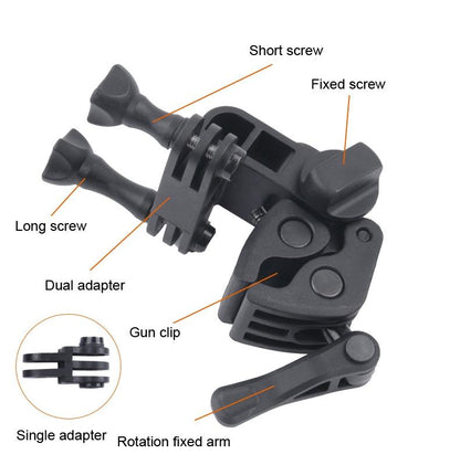 Waterproof Clamp Mount Adapter Kit For Gopro Hero6 / 5 With Back Cover-1915196674226130947