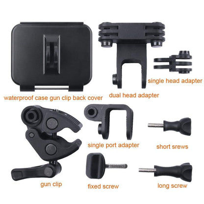 Waterproof Clamp Mount Adapter Kit For Gopro Hero6 / 5 With Back Cover-1915196674226130952