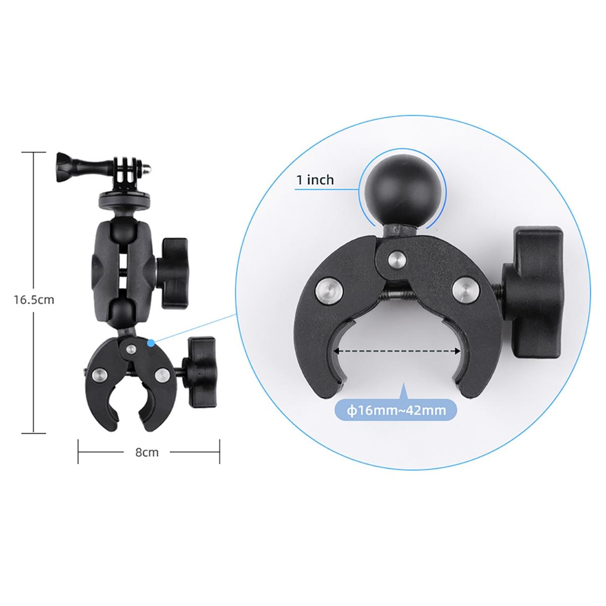 Adjustable Action Camera Clamp With 360 Rotation And Phone Holder-1915196490918268930