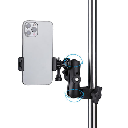 Adjustable Action Camera Clamp With 360 Rotation And Phone Holder-1915196490918268931