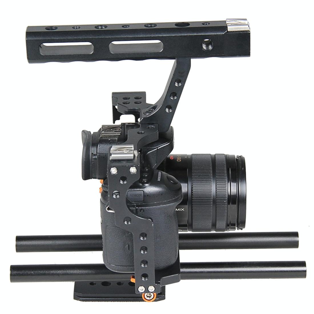 Video Camera Cage Stabilizer For Panasonic Lumix Dmc-Gh4 / Sony A7 Series - Orange-1915196532584484866