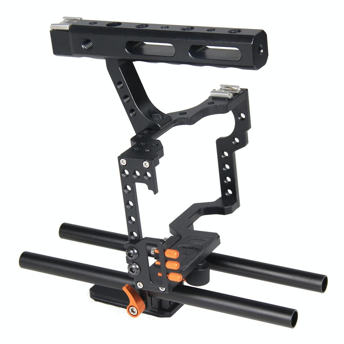 Video Camera Cage Stabilizer For Panasonic Lumix Dmc-Gh4 / Sony A7 Series - Orange-1915196532584484867