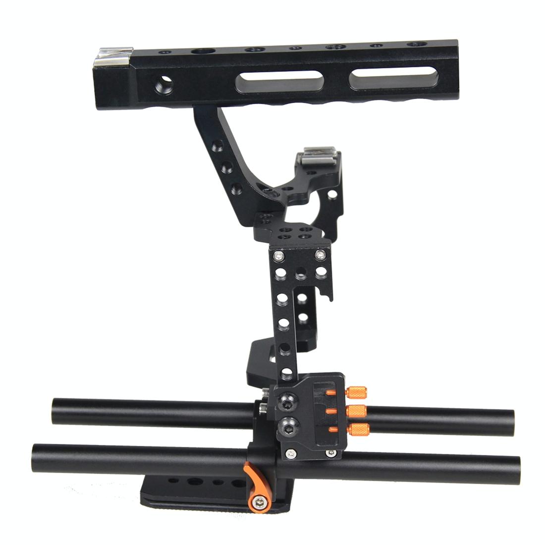 Video Camera Cage Stabilizer For Panasonic Lumix Dmc-Gh4 / Sony A7 Series - Orange-1915196532584484868
