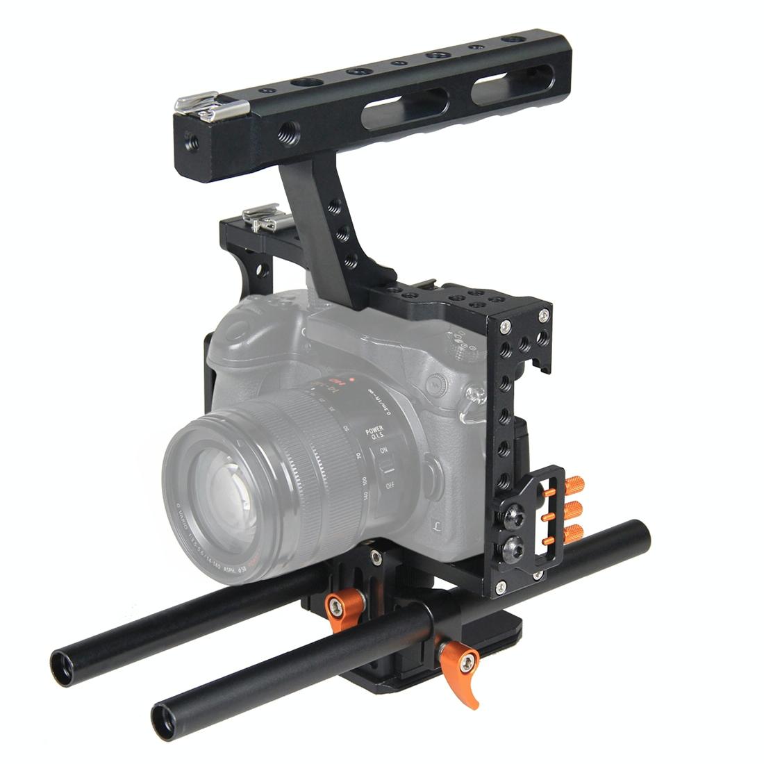 Video Camera Cage Stabilizer For Panasonic Lumix Dmc-Gh4 / Sony A7 Series - Orange-1915196532584484872