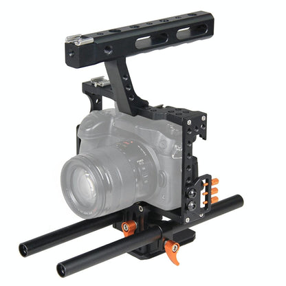 Video Camera Cage Stabilizer For Panasonic Lumix Dmc-Gh4 / Sony A7 Series - Orange-1915196532584484872