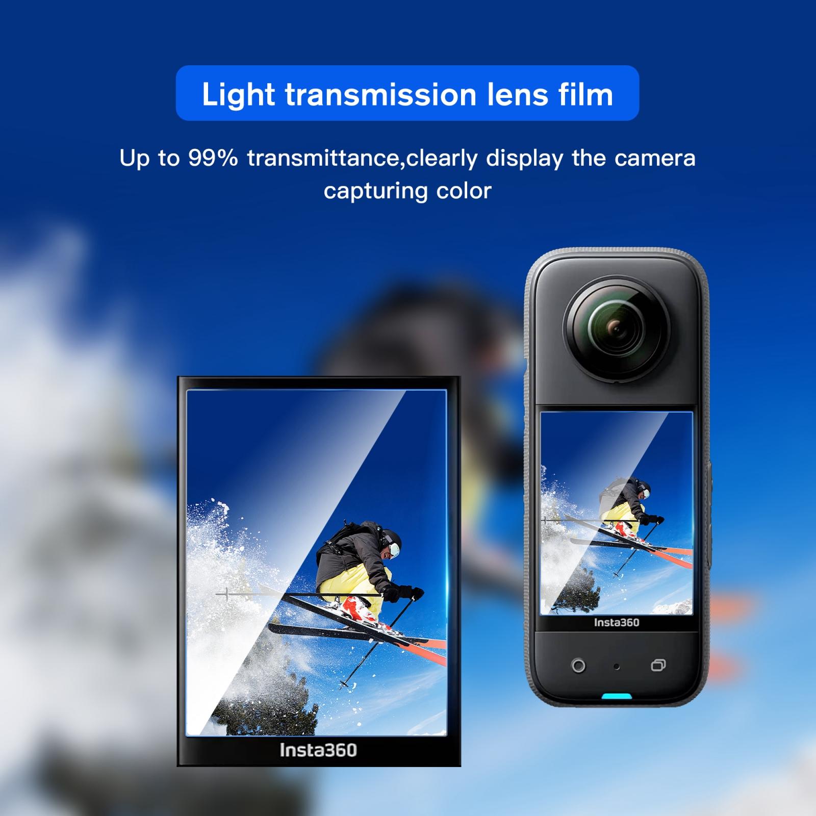 2-Pack Tempered Glass Film For Insta360 X3 - Curved Hd-1915196501370474498