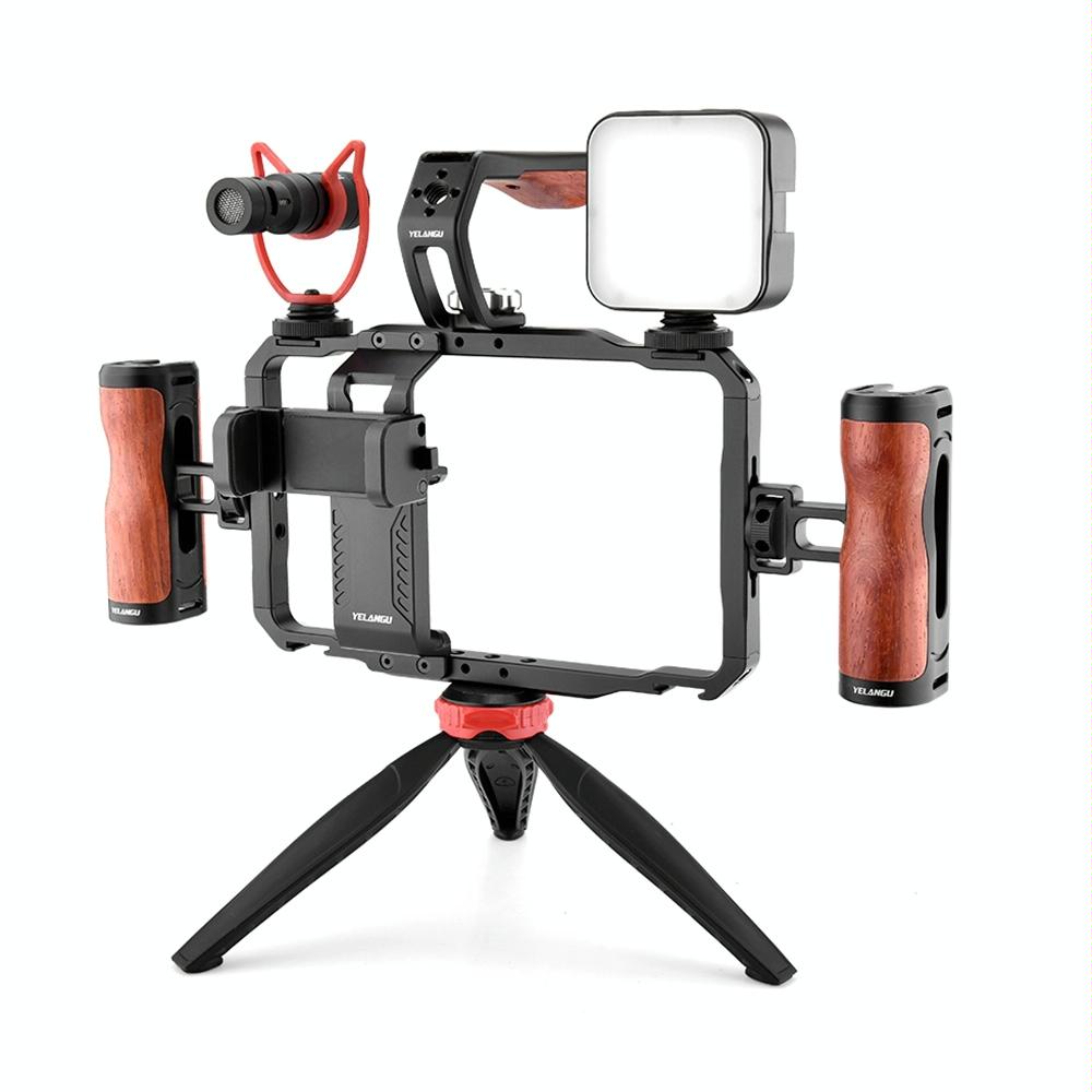Vlogging Live Broadcast Smartphone Video Rig With Led Light And Mic-1915197497228267521