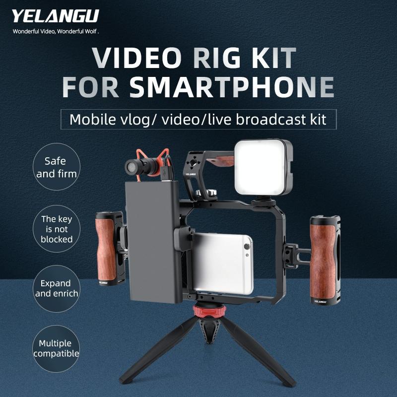 Vlogging Live Broadcast Smartphone Video Rig With Led Light And Mic-1915197497228267522