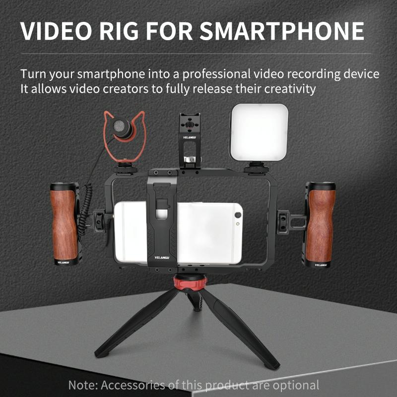 Vlogging Live Broadcast Smartphone Video Rig With Led Light And Mic-1915197497228267524