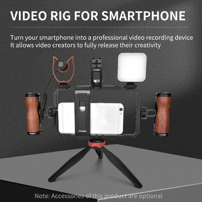 Vlogging Live Broadcast Smartphone Video Rig With Led Light And Mic-1915197497228267524