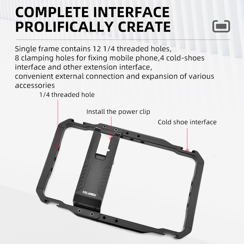 Vlogging Smartphone Video Rig - Metal Cage In Black-1915196798318809090