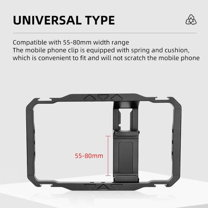 Vlogging Smartphone Video Rig - Metal Cage In Black-1915196798318809091