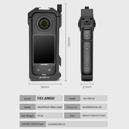 Extended Metal Cage For Insta360 X3 Camera-1915197064610975751