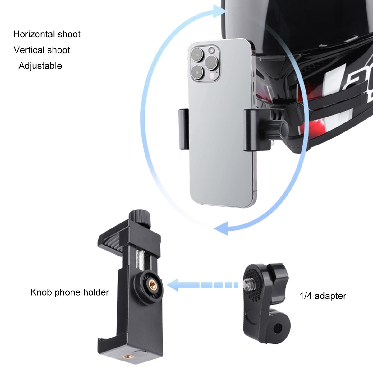 Foldable Action Camera Helmet Mount Kit With J Hook And Phone Clamp-1915196675568308230