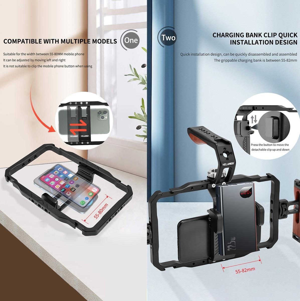 Smartphone Video Rig With Stabilizer Handles For Vlogging And Live Broadcast-1915196992557027331