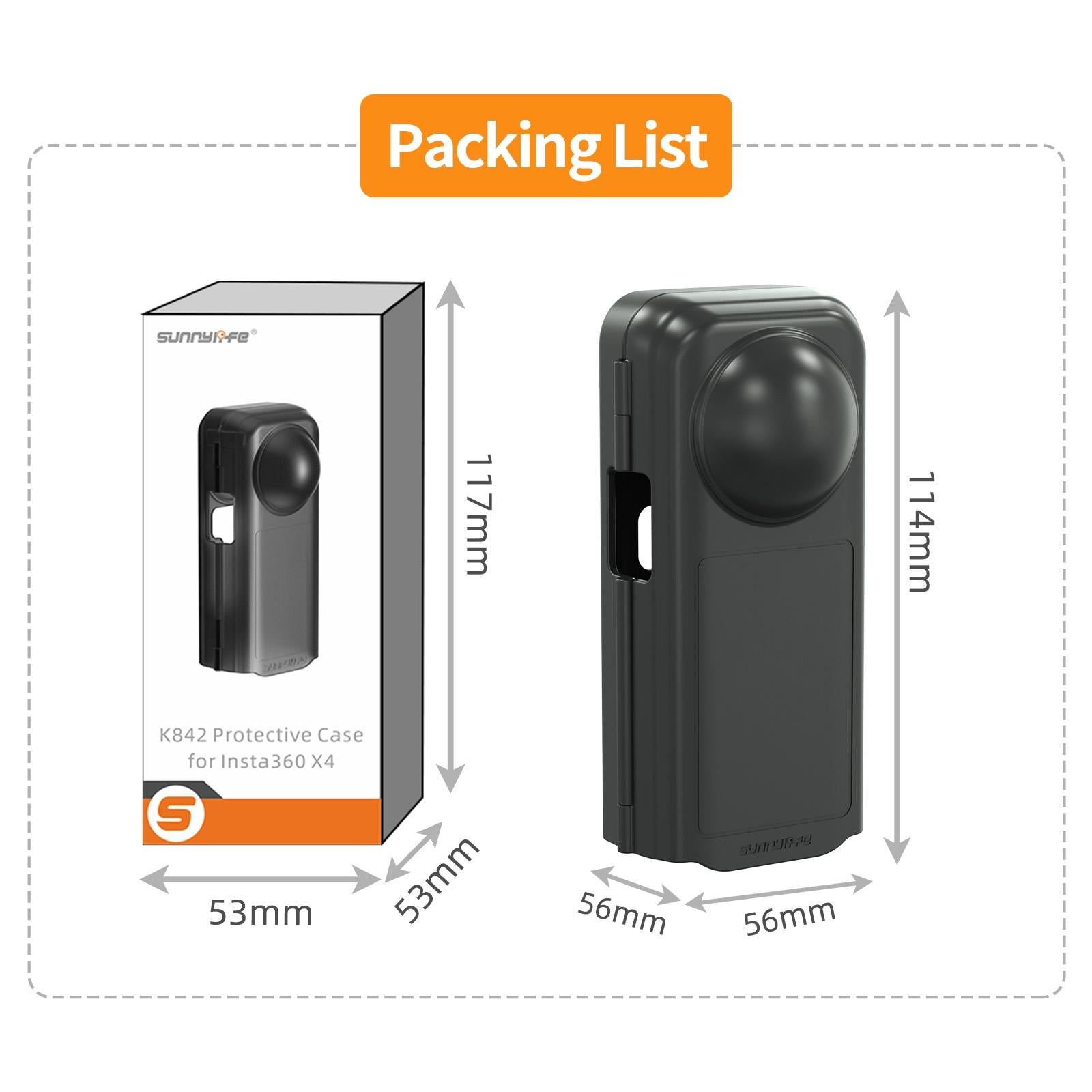 Transparent Black Sunnylife Camera Cover For Insta360 X4 With Integrated Lens Screen Protection-1915196560963145730