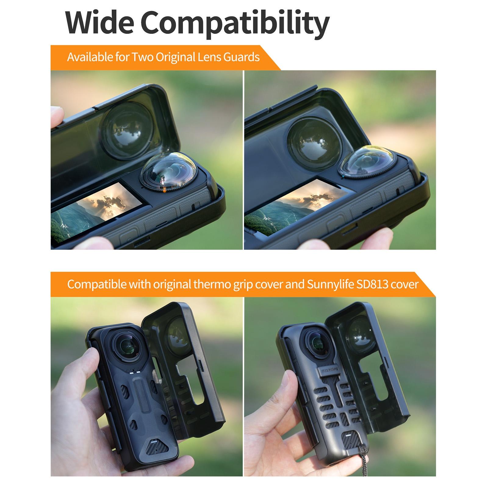 Transparent Black Sunnylife Camera Cover For Insta360 X4 With Integrated Lens Screen Protection-1915196560963145731