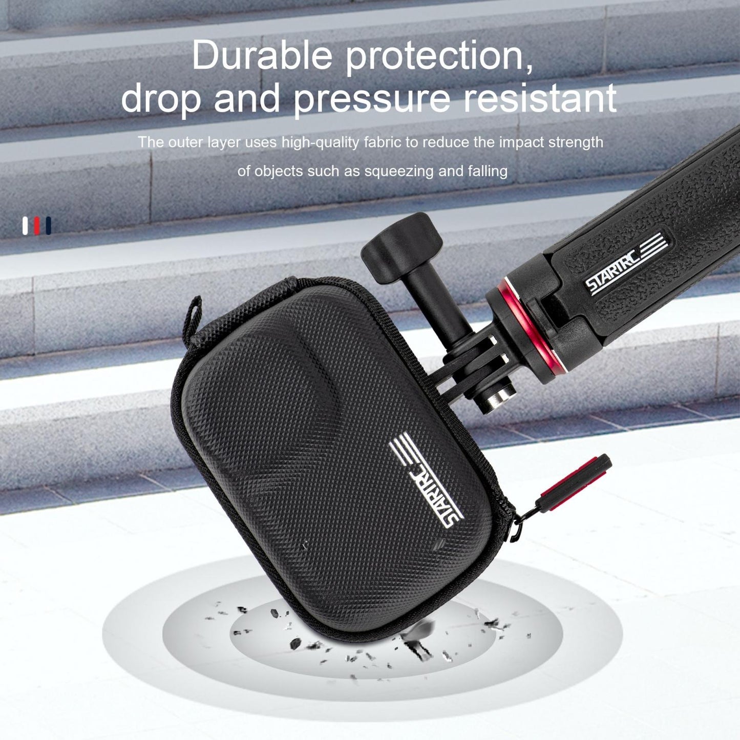 Portable Camera Case For Dji Action 3 / 4 - Pu Material-1915196750449217541