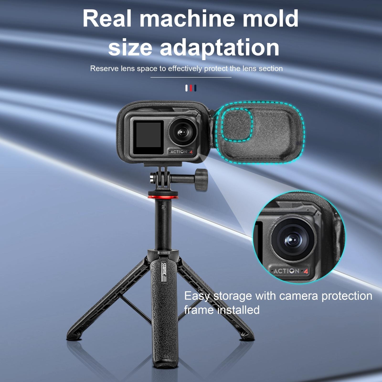 Portable Camera Case For Dji Action 3 / 4 - Pu Material-1915196750449217542