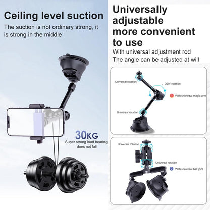 Single Suction Cup Arm Phone Mount With Connecting Rod-1915196730387861508