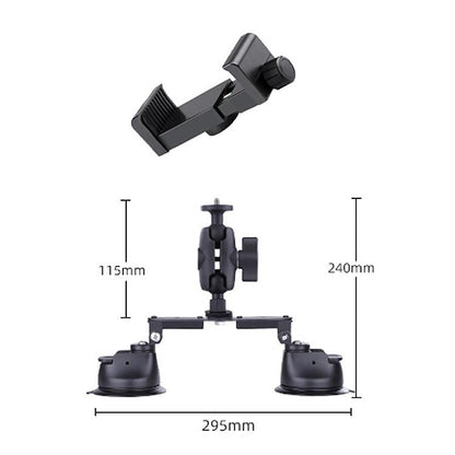 Dual-Leg Suction Cup Arm Phone Clamp Mount With Connecting Rod-1915196749488721921