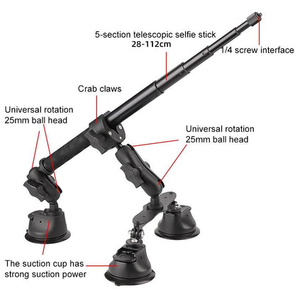 Selfie Stick Kit With Dual Leg And Single Suction Cups-1915196804505407492
