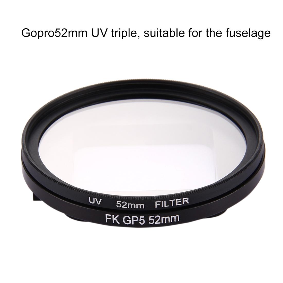 3-In-1 52Mm Round Uv Lens Filter For Gopro Hero7 / 6 / 5 With Cap-1915197823666753540