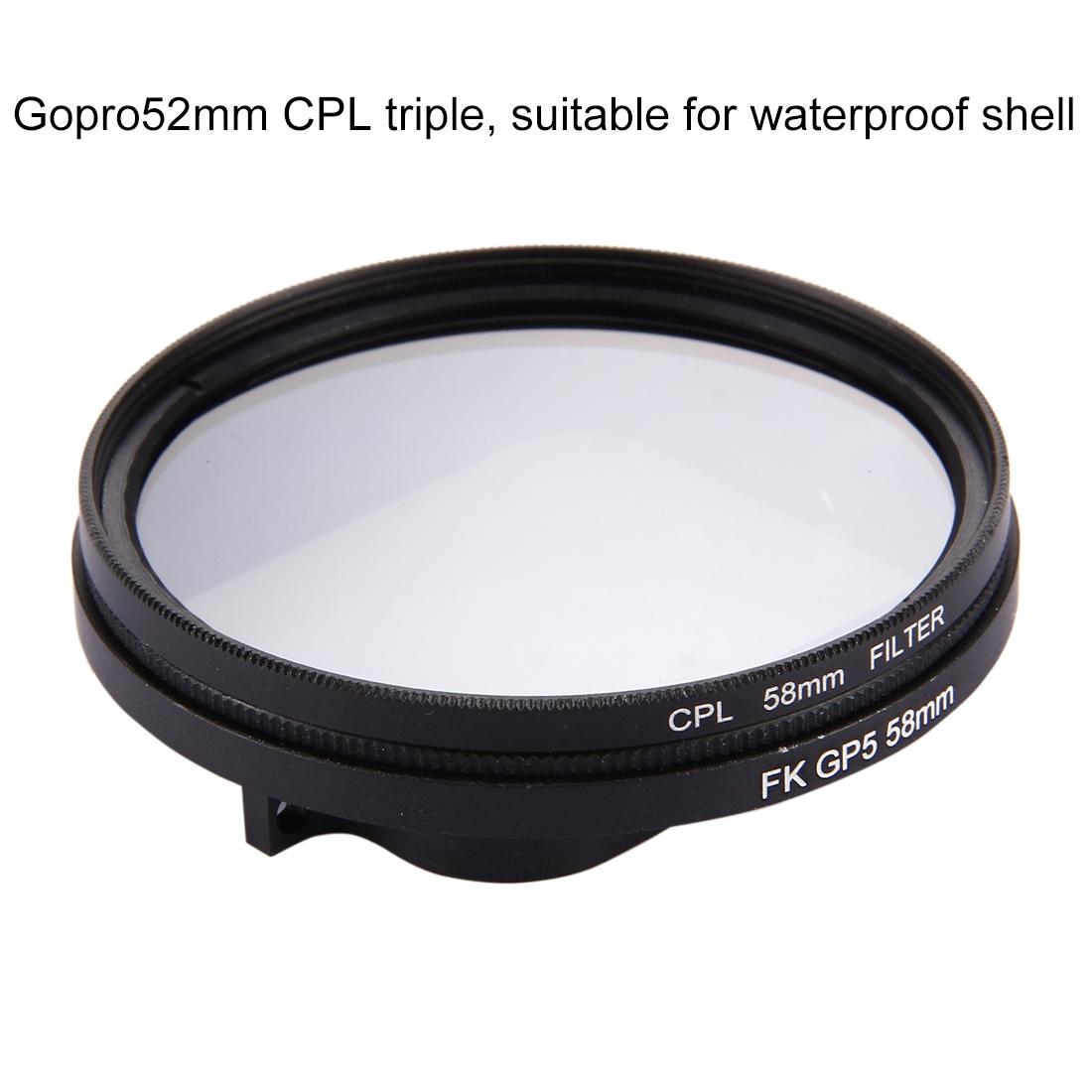 3-In-1 58Mm Round Cpl Lens Filter For Gopro Hero7 / 6 / 5 With Cap-1915197446955339780