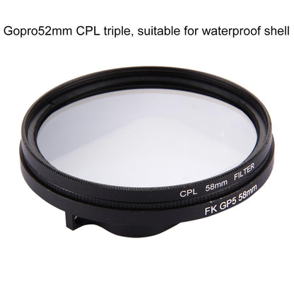 3-In-1 58Mm Round Cpl Lens Filter For Gopro Hero7 / 6 / 5 With Cap-1915197446955339780