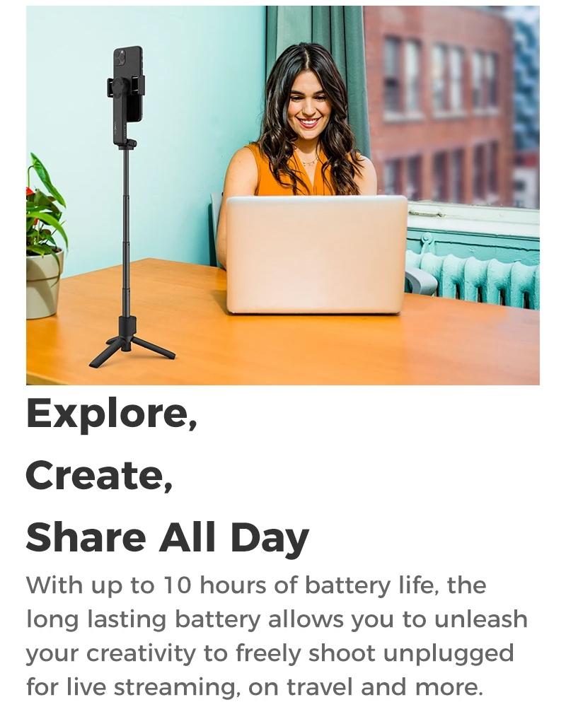 Portable Smartphone Gimbal Stabilizer - Foldable Green-1964932149886980102