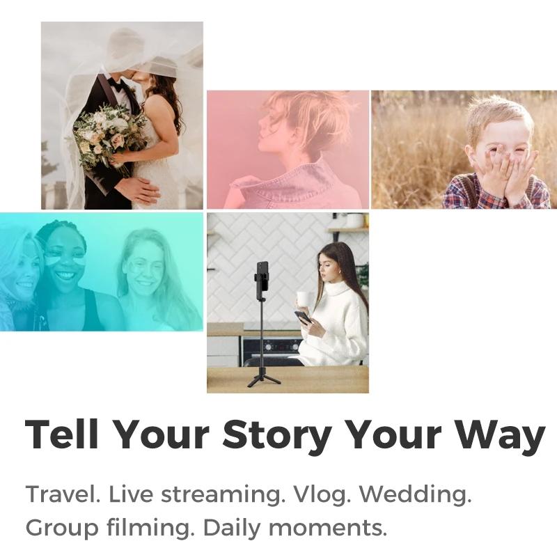 Portable Smartphone Gimbal Stabilizer - Foldable Green-1964932149886980104