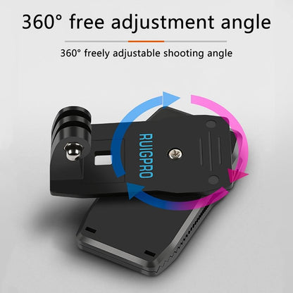 360 Degree Backpack Mount For Gopro Dji And Other Action Cameras - Rotating Clip Clamp-1915197577184284678