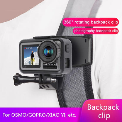 360 Degree Rotation Backpack Mount For Gopro Dji Xiaoyi & Other Action Cameras-1915196770481213442