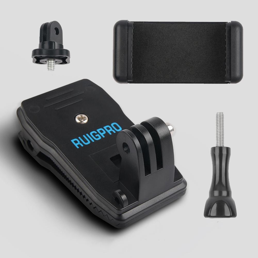 360 Degree Rotation Backpack Mount For Gopro Dji Xiaoyi & Other Action Cameras-1915196770481213445