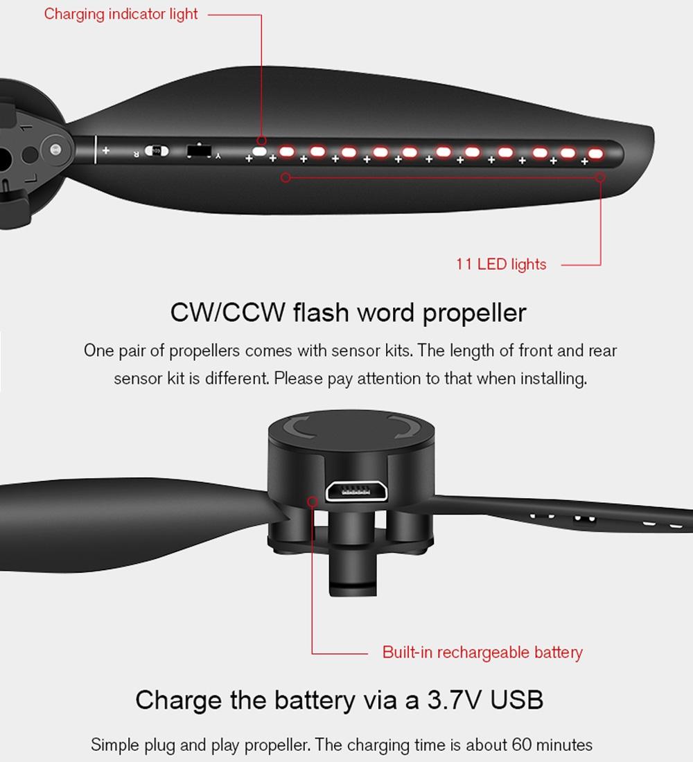 Foldable Led Propellers For Dji Mavic Air 2 - Editable Word Lamp - 1 Pair-1915197669211508741