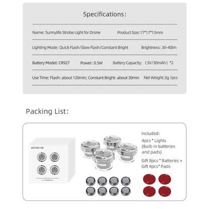 2 Night Strobe Led Light For Dji Mavic 2 Mini / Air 2 Fpv - 2 Pack-1964932223811588102