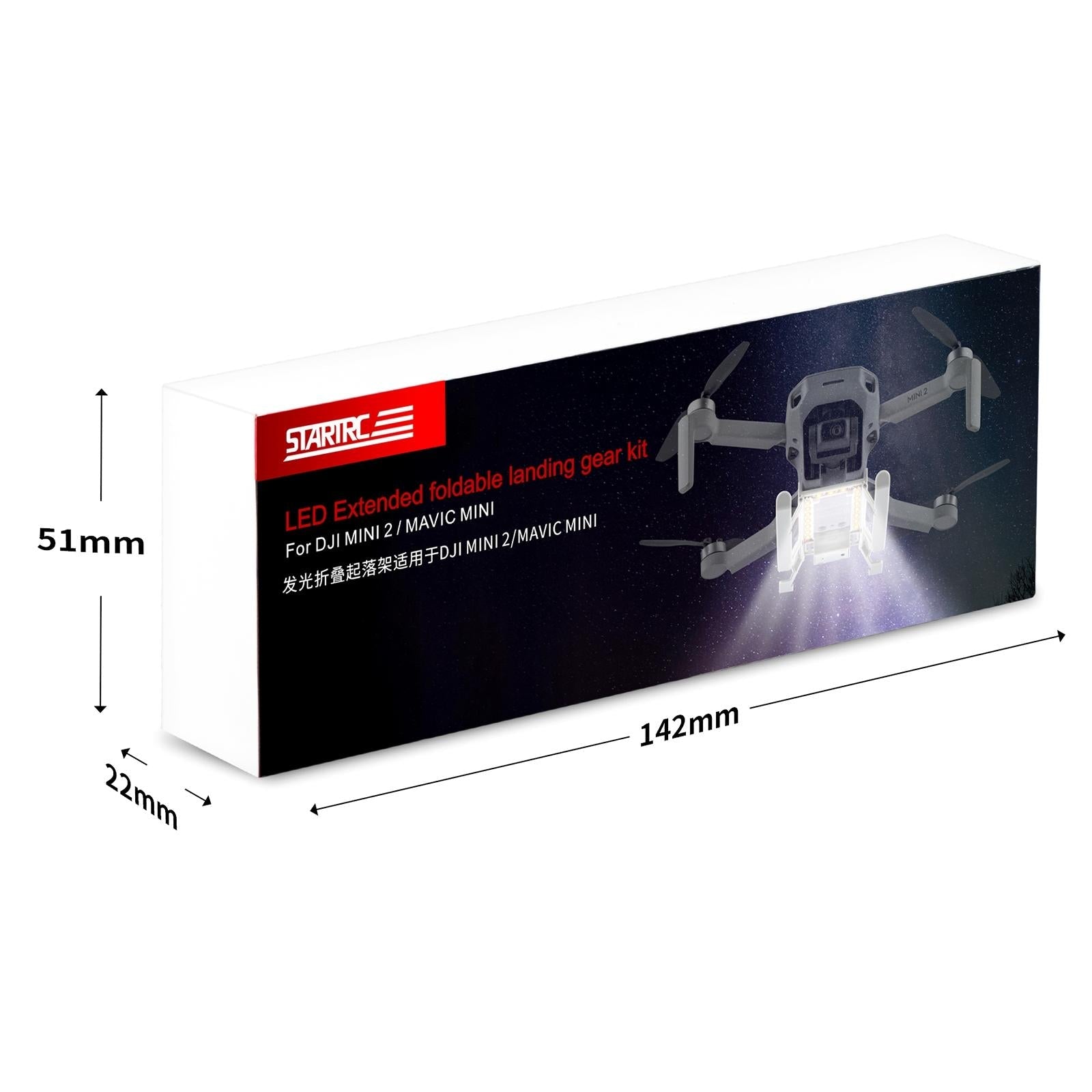 Foldable Landing Gear Extender For Dji Mini 2 / Mavic Mini With Led Night Light-1915196556068392967