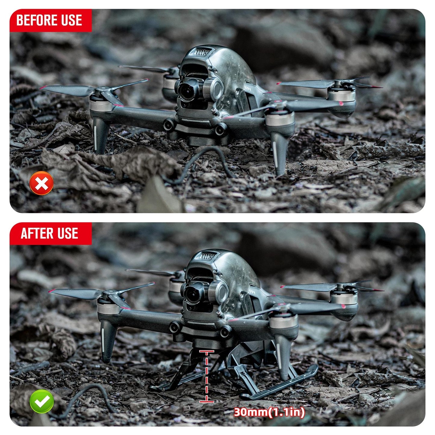 Foldable Quick Release Landing Gear For Dji Fpv - Heightened-1915196501685047302