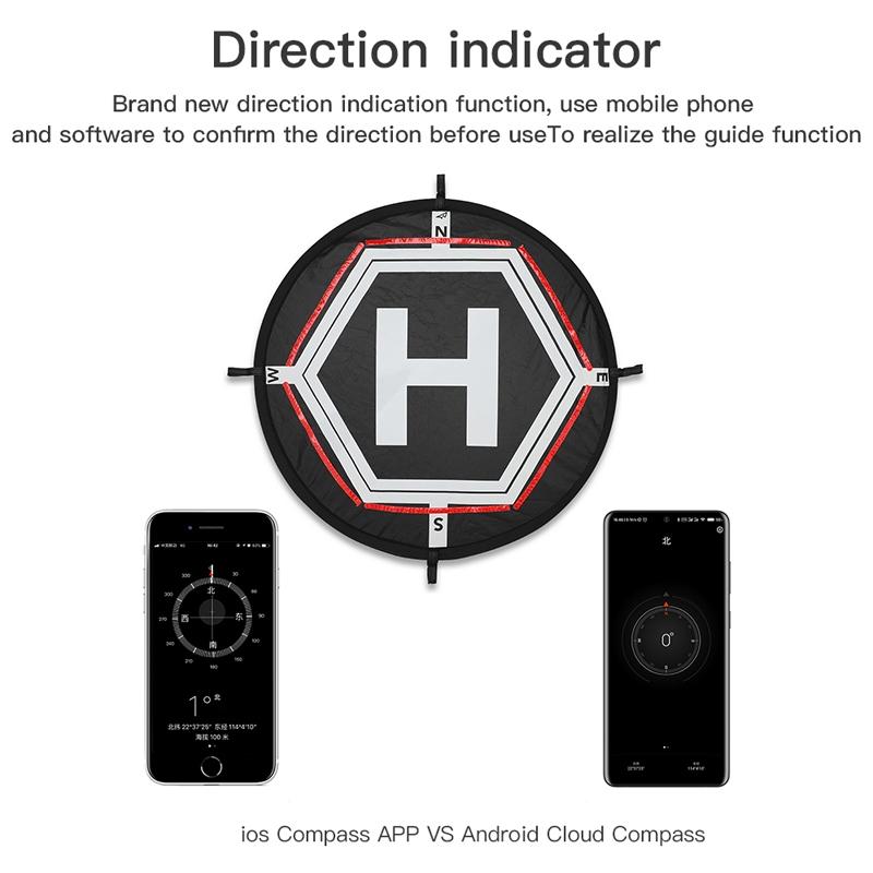 Foldable Landing Pad For Dji Mavic Mini / Air 2S / Fpv - 55Cm Round With Night Light-1915198233991319557