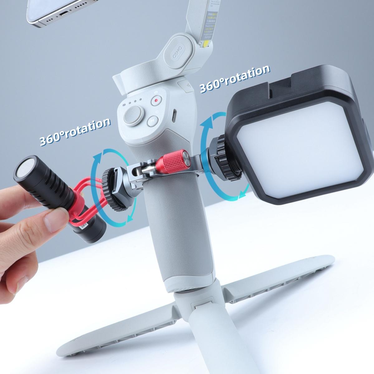 Extension Bracket With Dual Cold Shoe For Dji Om4 / Mobile 3 Stabilizer-1915198117922344964