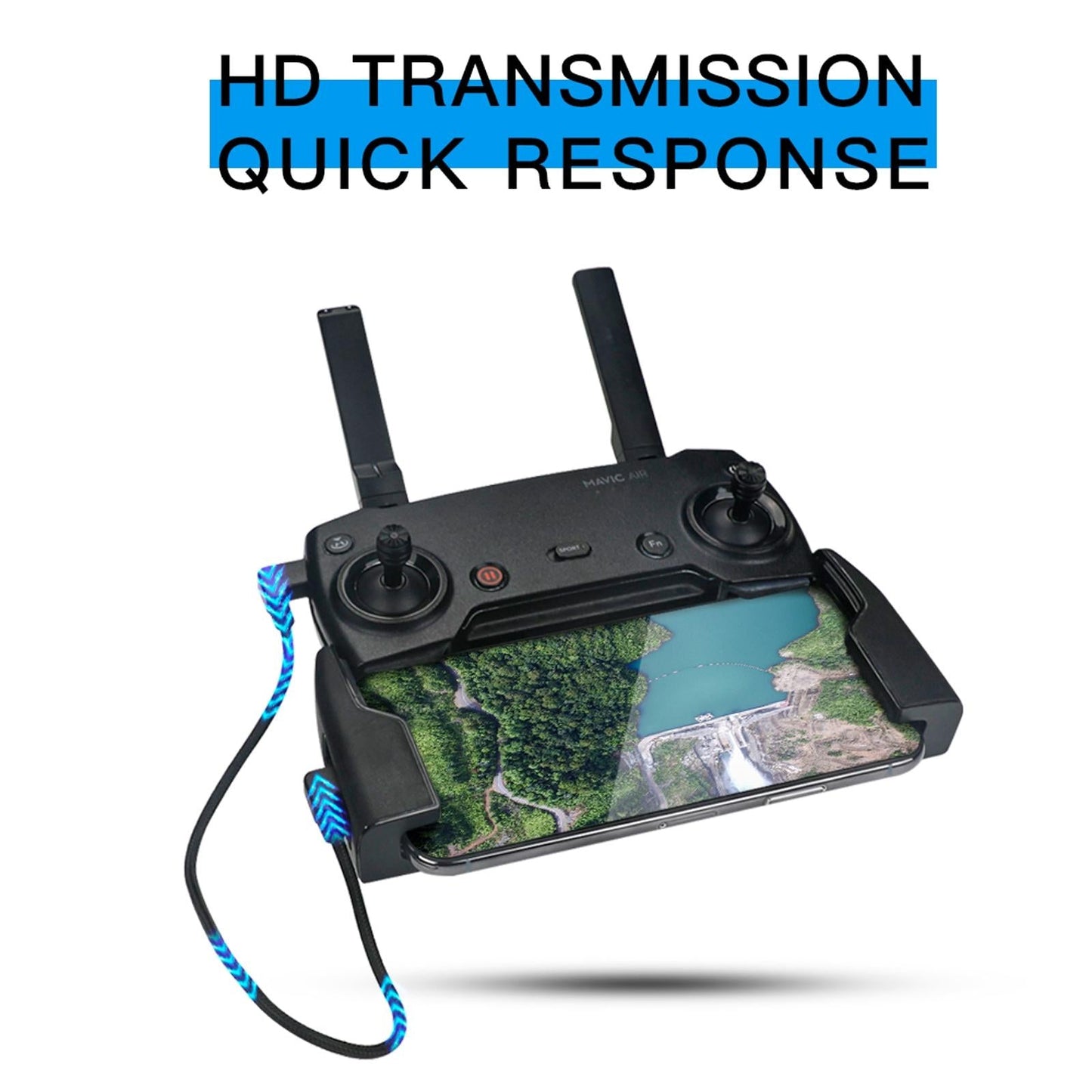 29Cm Woven Nylon Micro Usb To 8 Pin Data Cable For Dji Mavic Mini / Air / Spark / 2 Pro / Zoom Remote Controller - Iphone / Ipad Compatible-1915196497805316099