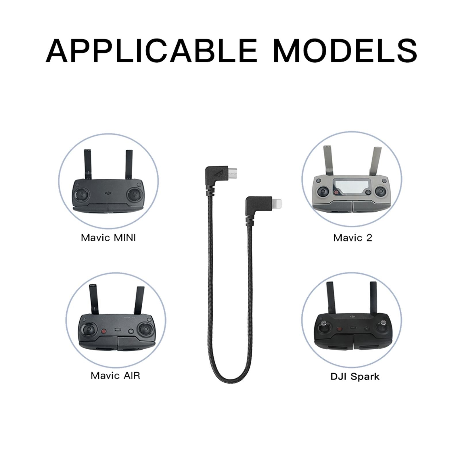 29Cm Woven Nylon Micro Usb To 8 Pin Data Cable For Dji Mavic Mini / Air / Spark / 2 Pro / Zoom Remote Controller - Iphone / Ipad Compatible-1915196497805316101