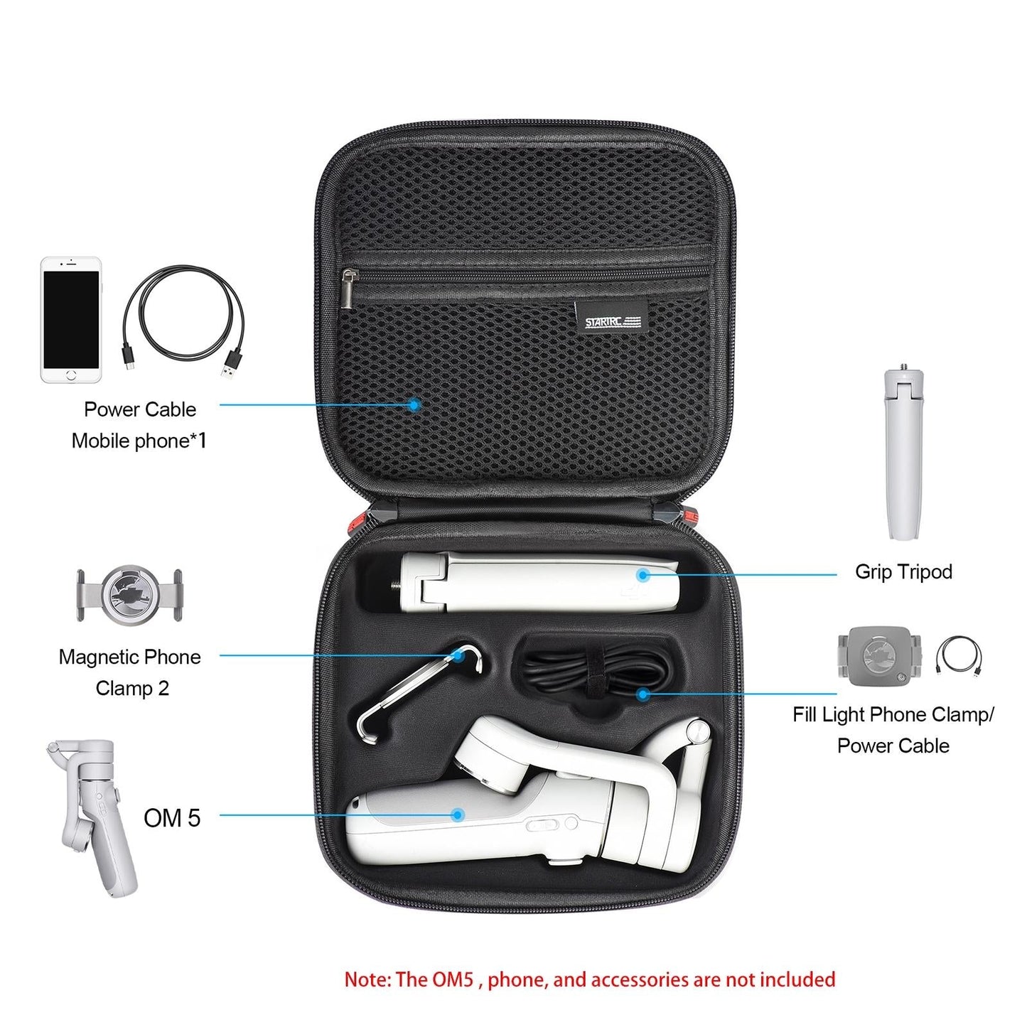 Portable Leather Storage Bag For Dji Om 5 - 20X18X6.5Cm-1915196796972437509