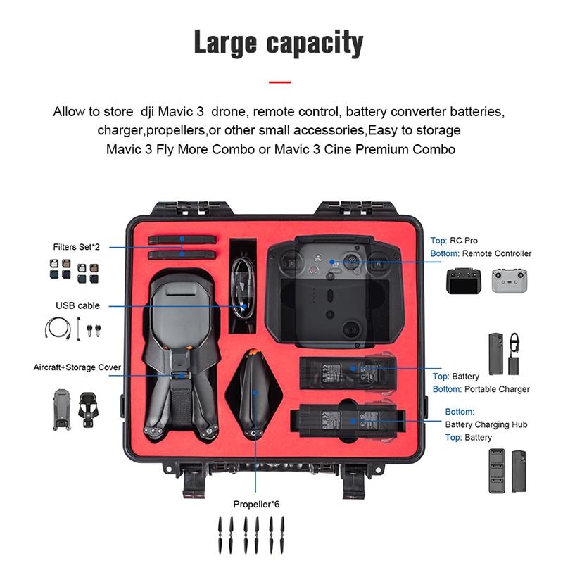 Waterproof Shockproof Suitcase For Dji Mavic 3 - Abs Material-1915196735311974404
