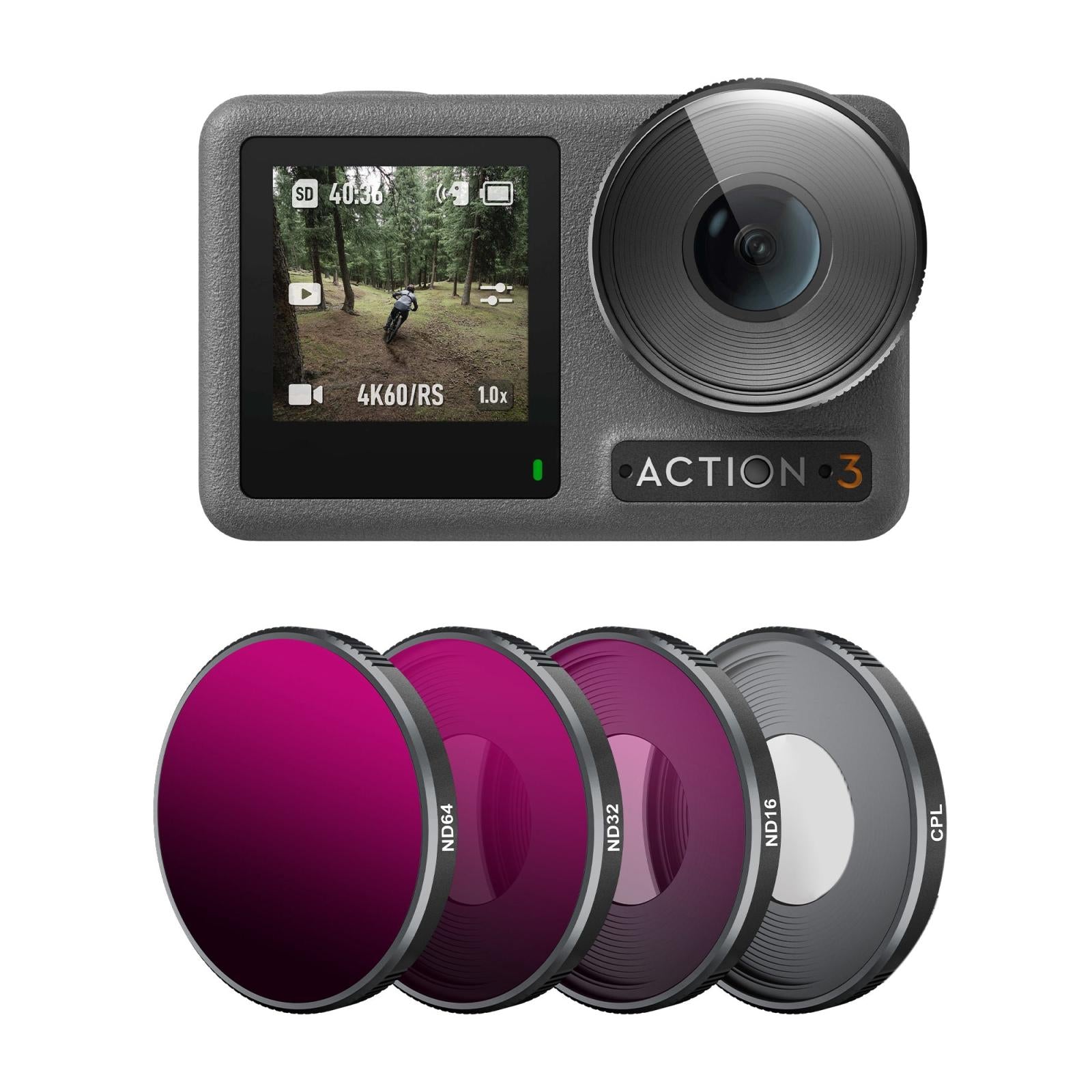 4-In-1 Lens Filter For Dji Action 3 Nd16 Nd32 Nd64 Cpl-1915197720746921992