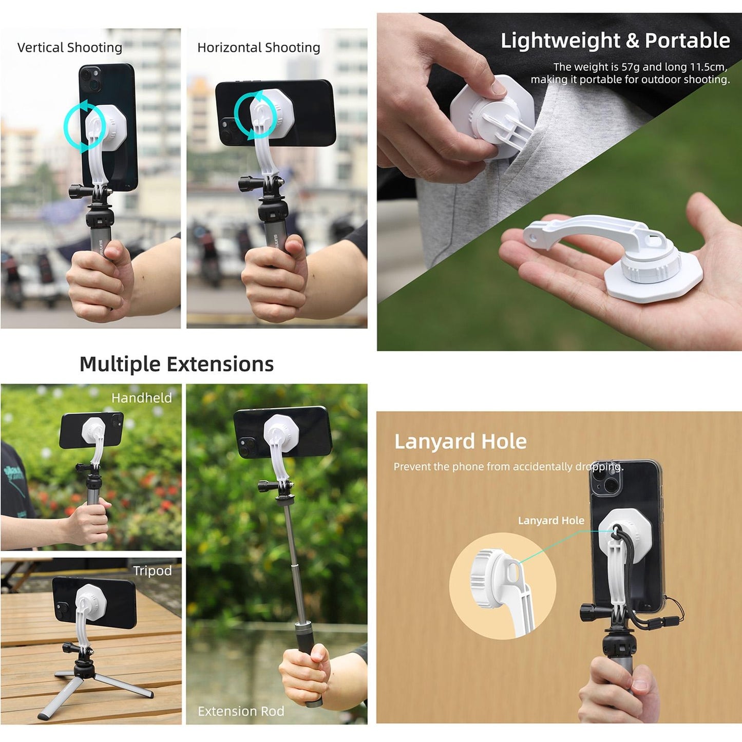 Phone Holder For Dji Om6 / 5 / 4 / 4 Se With Zj561 Magsafe Adapter-1915196623147896836